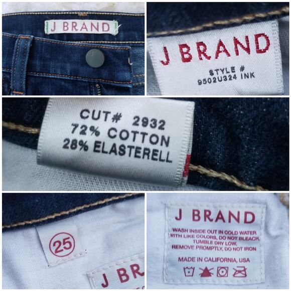 Baby Boot Cut Jeans JBrand Size 25 Low Rise Dark Stretch Denim Bootcut VGUC - Picture 4 of 10